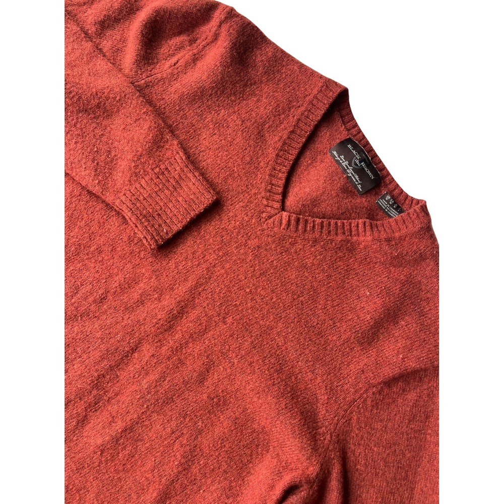 BLACK BROWN‎ 1826 Men's Medium M Red Lambswool Blend V Neck Sweater
